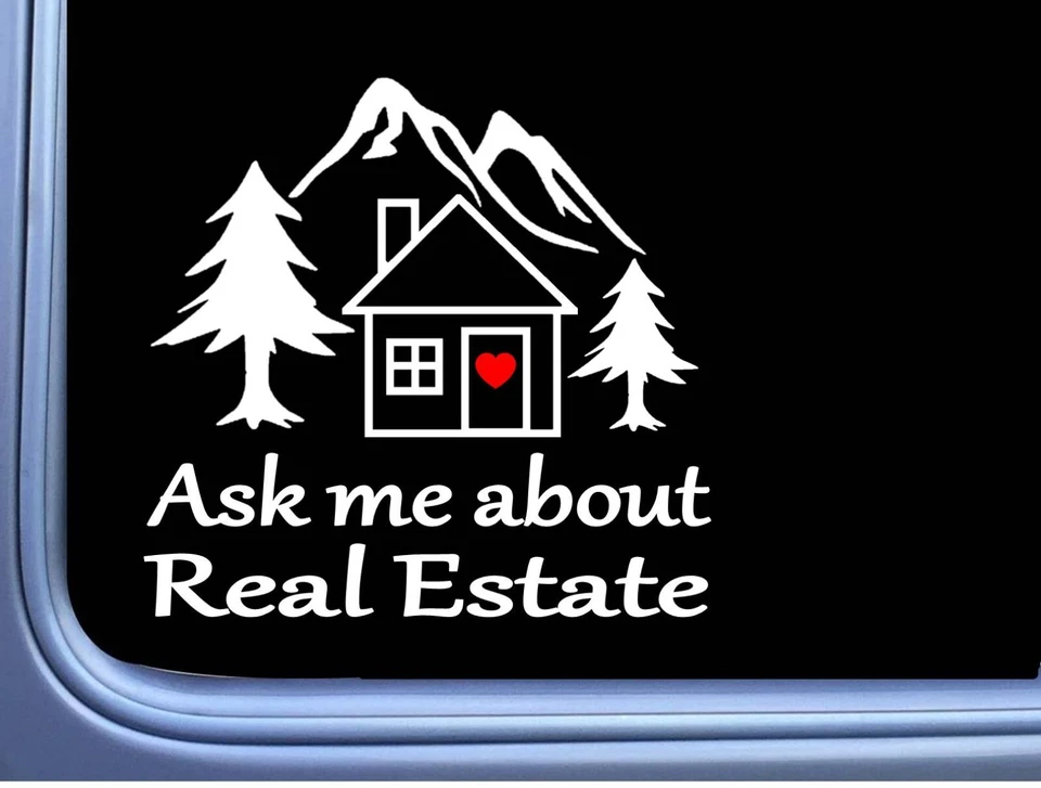 EZSTIK Ask Me About Real Estate Sticker OS 244 6" Decal agent sales house key closing