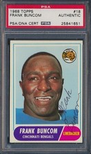1968 Topps #18 Frank Buncom (Deceased 1969) PSA/DNA Autograph Signed USC Bengals