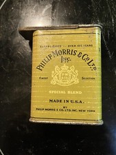 Philip Morris & Co. Ltd. Inc. New York Cigarette Tin Antique Made in USA