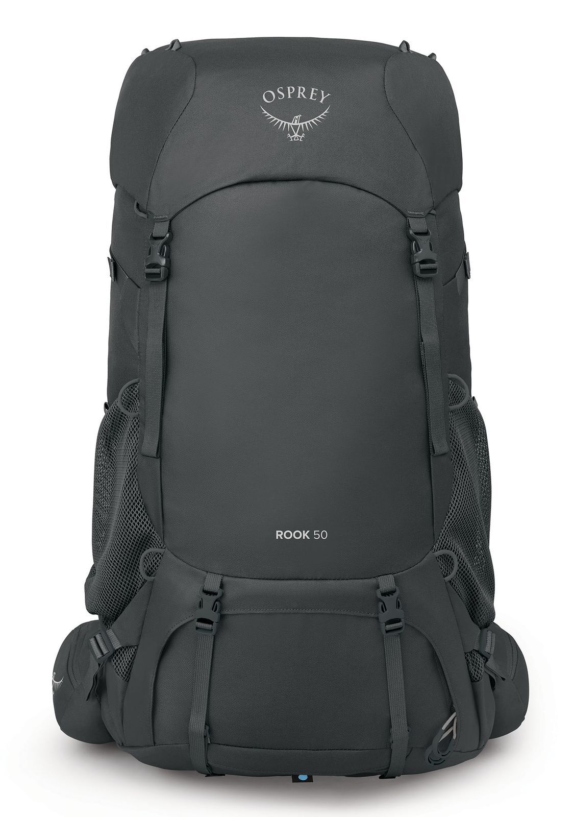 Mochila de senderismo Osprey Rook 50 carbón oscuro / revestimiento plateado gris oscuro