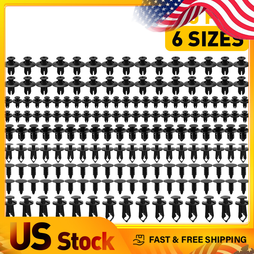 190pcs Universal Car Body Fastener Plastic Clips Rivets Panel Fender Retainer