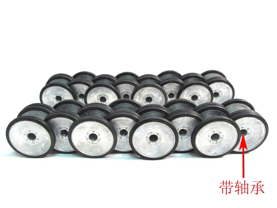 Metal Henglong 1/16 German Tiger I RC Tank Road Wheels W/ Bearings - Image 2 of 4