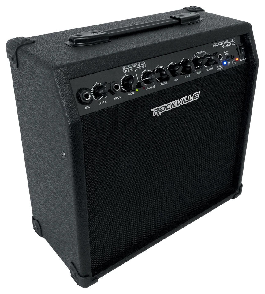 Rockville G-AMP 30 Watt Gitarren Combo Verstärker Amp Bluetooth/Mikro In + Fußschalter - Bild 3 von 4