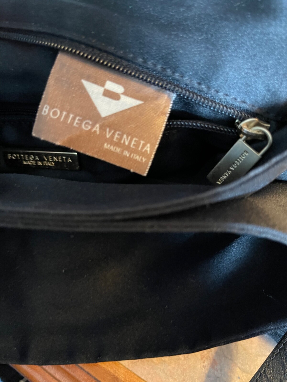 AUTHENTIC RARE Black Bottega Veneta leather "tiles" Clutch Shoulder Bag NWOT WOW image 4