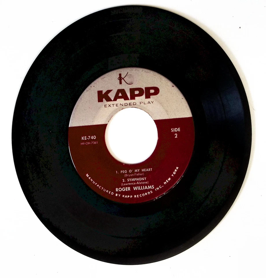 ROGER WILLIAMS LINDA/DON'T FENCE ME IN/PEG O' MY HEART/SYMPHONY VINYL 45 81-162 - Изображение 2 из 3