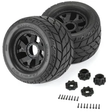 Duratrax DTX564910 1/8 Bandito 2.0 F/R Tires Mounted w/ 3.8" Black Wheels (2)