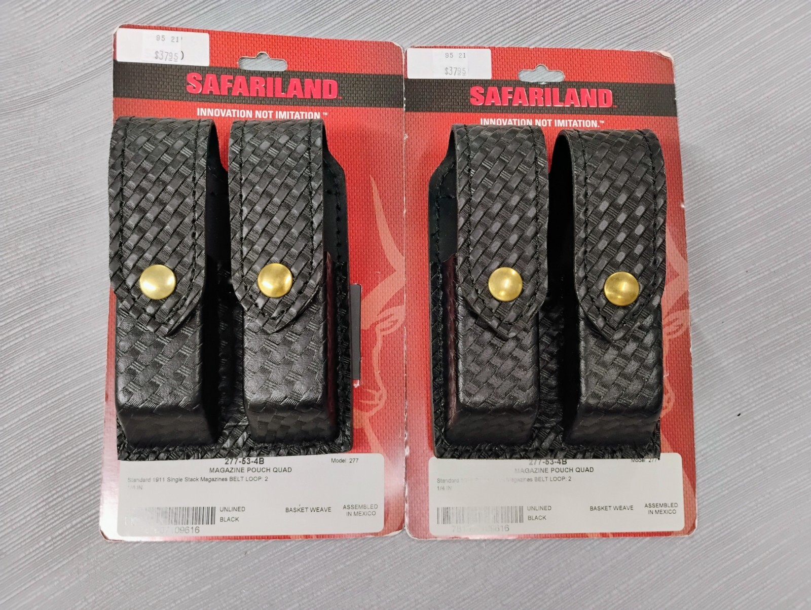 Safariland 277-53-4B Black Basketweave Standard 1911 Single Stack 4 Mag Holder-image
