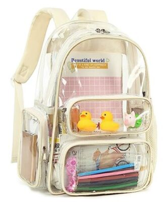 Clear Backpack Heavy Duty PVC Transparent Bag See Through BookBag