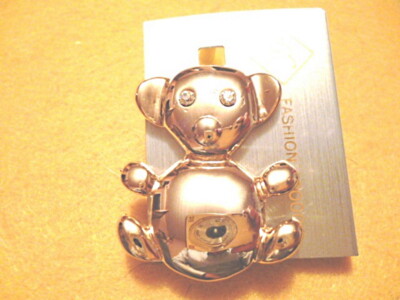 (01579) Goldfarbene Brosche - ''Your Teddy-Bear'' - schöner Hingucker