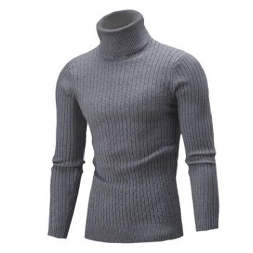 Mens Knitted Sweater Winter Warm Turtle Neck Jumper Pullover Casual Knitwear Top - Picture 15 of 30