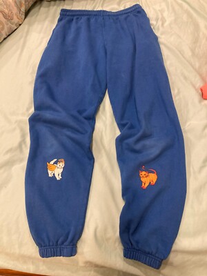 Emma Chamberlain Cats Sweatpants Blue Medium used good