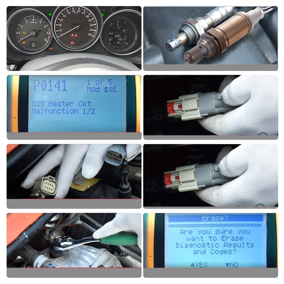 Sensor de oxígeno delantero trasero aguas arriba aguas abajo 4 piezas para Ford Mazda Mercury Lincoln Foto 3 de 4