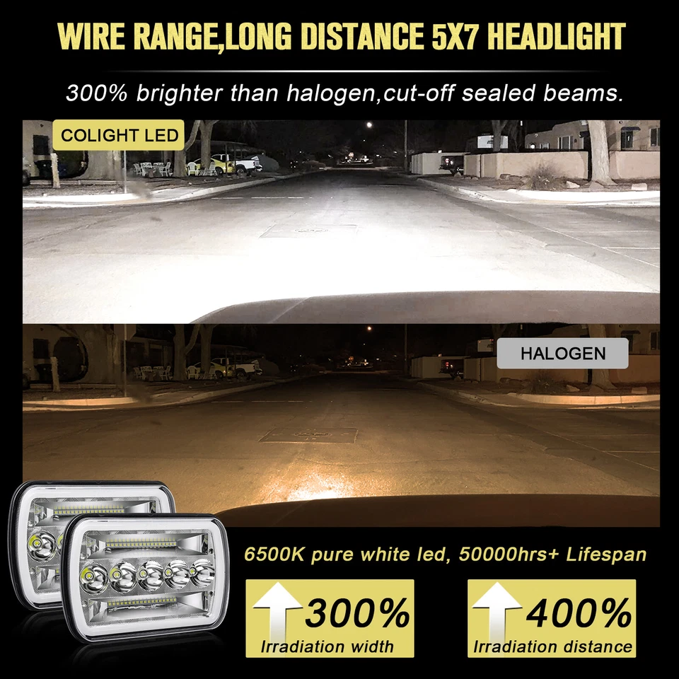 Fit Sterling Truck A9500 LT9500 1999-2008 7x6" LED Headlights Sealed Hi/Lo Beam - Image 4 of 4