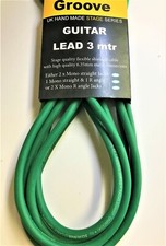 Groove heavy duty tour grade guitar lead in 5 colours, 5 lengths & 3 jack option