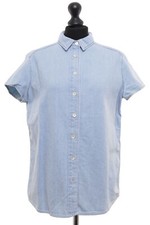 Closed Short Sleeve Denim Blouse Blouse Owen L Blue Light Blue Kent Collar Denim NEW