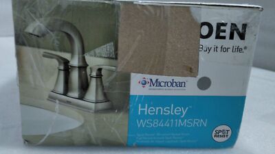 MOEN Hensley 4'' Centerset 2-Handle Bathroom Faucet in Spot Resist Brushed Nickel