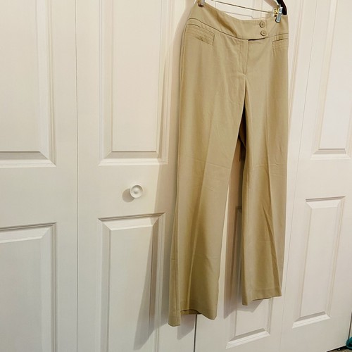 Rafaella Women's Tan Wide Leg Stretch High Rise Unlined Pants Size 10 Classic - Picture 4 of 8