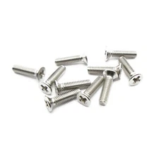 M2.5 x 10mm, Phillips Flat Head Screws, Steel, Nickel Plated