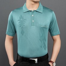 ZONBAILON Men's Printed Summer Versatile Sports Short Sleeve Polo Shirt