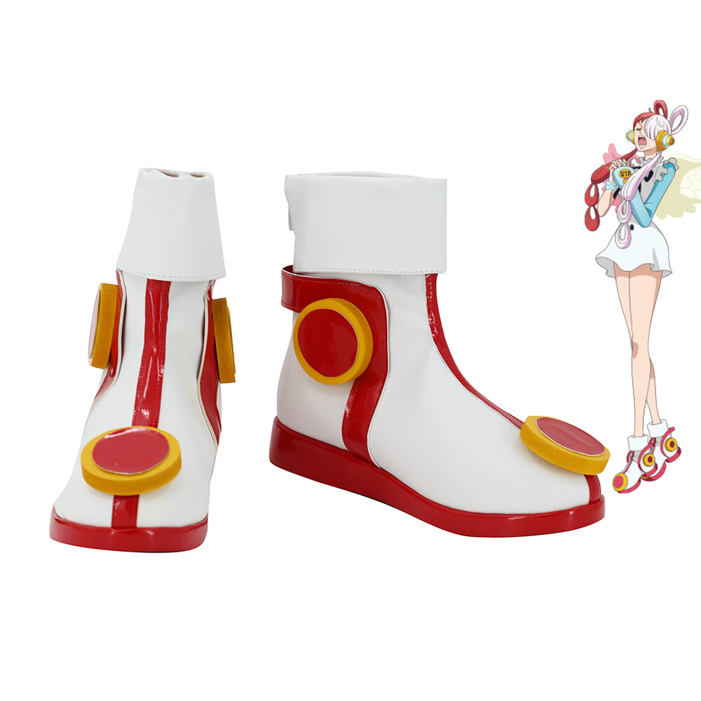 ONE PIECE Uta Shoes Cosplay Women White Red Boots Ver2 | eBay