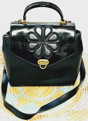 Banned Purse Patent Leather Black Gold Goth Rockabilly 50s NWOT