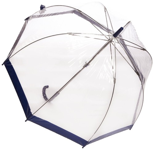 Paraguas cúpula transparente para caminar Fulton Birdcage damas con borde marino 5020815024157 | eBay