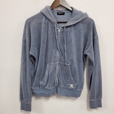 Vintage Juicy Couture Womens Y2K Velour Full Zip Hoodie Size M Preppy Running