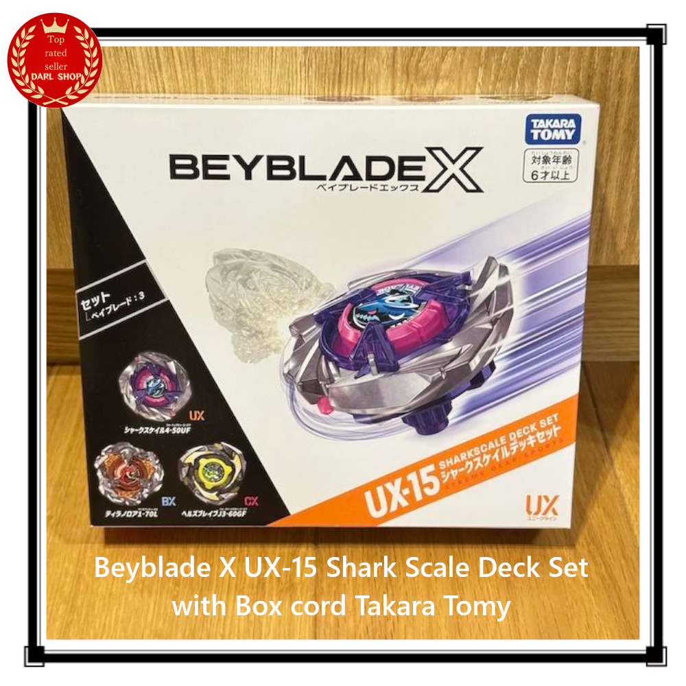 Beyblade X UX-15 Shark Scale Deck Set with Box cord Takara Tomy
