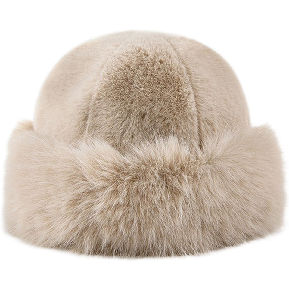 For Women's Oversized Faux Rabbit Bucket Hat with Windproof Suede Shell ...