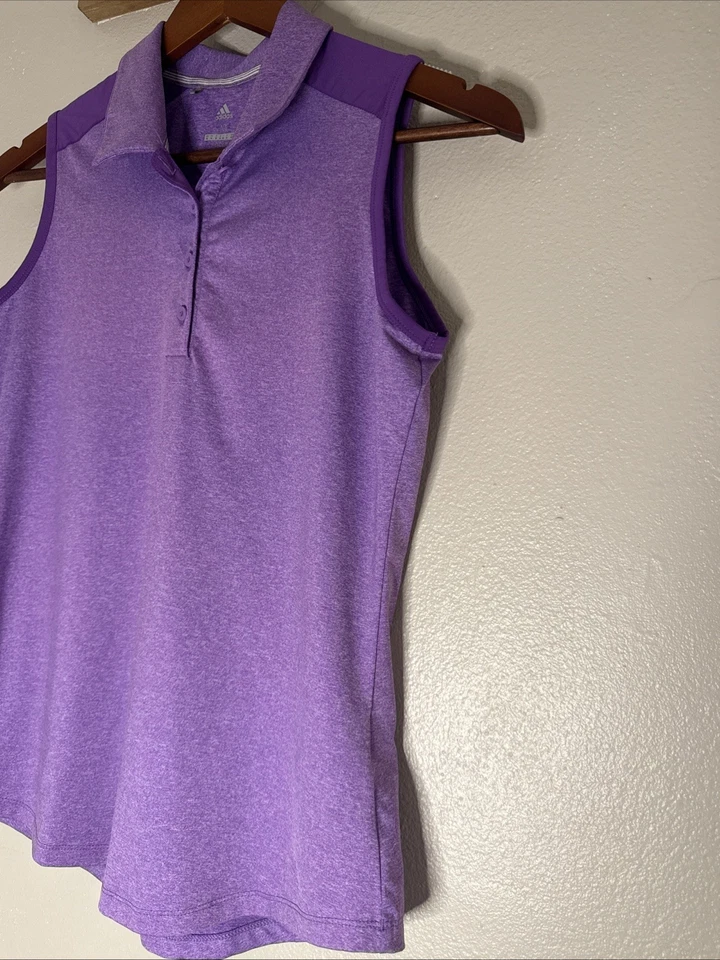 Adidas гольф без рукавов рубашка-поло Майка фиолетовый Athletic женщин средний - Изображение 2 из 4