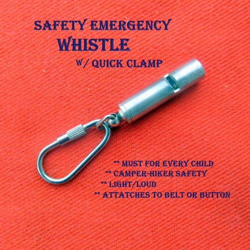 Safety-Emergency Whistle w/D Clamp  Light & Loud  Must 4 Child/Camper/Hiker