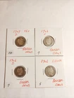 1906 1906 D 1906 S 1907 D Barber Dimes 90% Silver