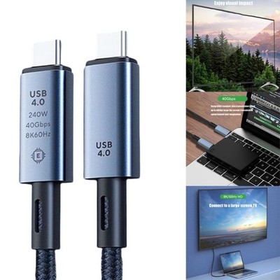 USB4 Type C to Type C Data Cable Offers 8K Video and 240W Charging Efficient