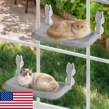 2 Pack Cat Window Perch Hammock Foldable Bed w/ 4 Suction Cups - 40lbs Max
