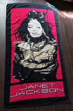 RARE -VTG 80s Janet Jackson Tour Promotional Full Size Beach Towel by JAY FRANCO
