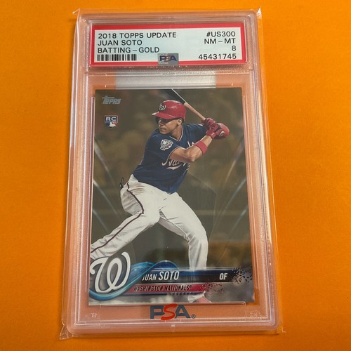 2018 Topps Update Juan Soto RC #US300 Batting Gold /2018 PSA 8