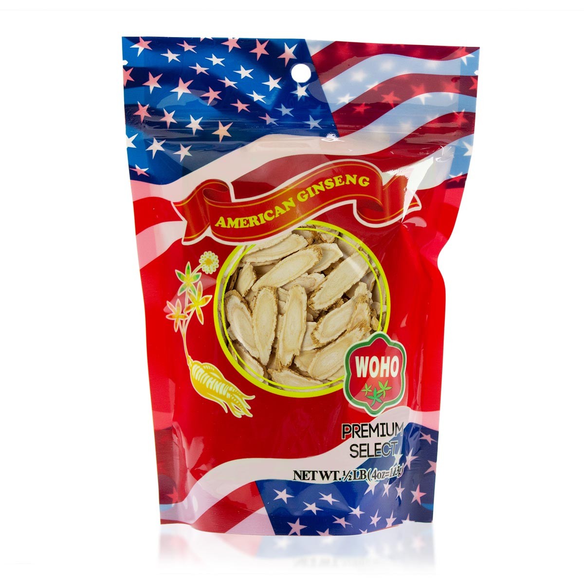 WOHO Cultivated American Ginseng 1284 Slice Jumbo 4Oz Premium Select 6790₽