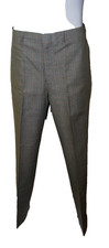 60S MENS TROUSERS PANTS GREEN PLAID HIP POCKETS TAPERED LEG FLAT FRONT 30 X 28