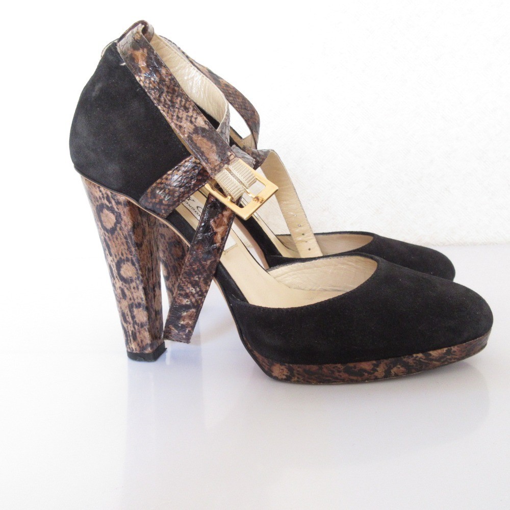 Rare Jimmy Choo Python Pattern High Heels Ankle S… - image 3