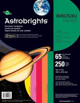Neenah Paper WAU21003 Astrobrights Card Stock 250 Sheets 65 lb