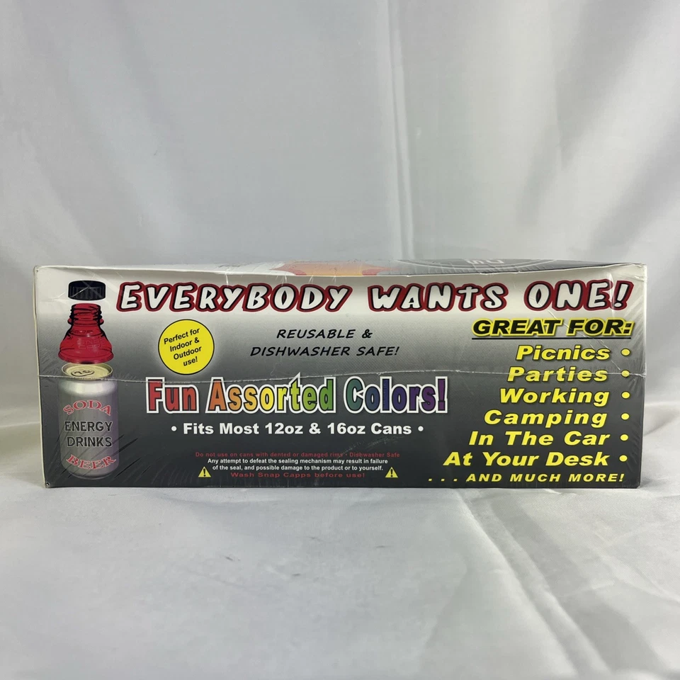 NEW Original Snap Capp Soda Pop Can Cap Lid Keeps Fizz Bugs Out 12 16 Oz NOS VTG - Image 4 of 4