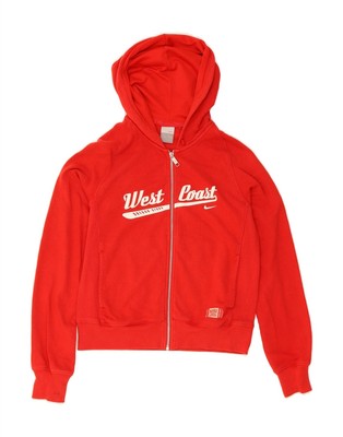 Nike Damen West Coast Oregon Reißverschluss Hoodie Pullover UK 10/12 Medium rot DQ42