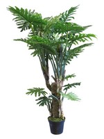 Artplants Fake Pflanze Philodendron Selloum Feicai, Dekotopf, 190 Cm