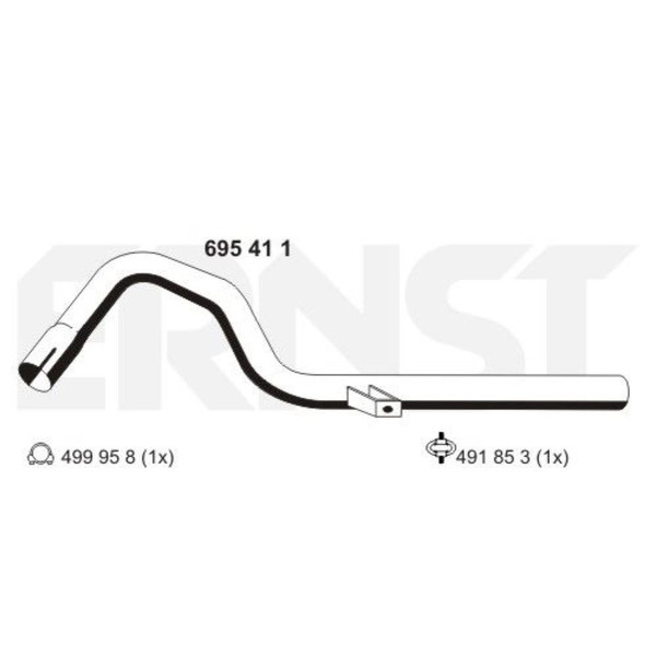 Ernst Abgasrohr Hinten FüR Nissan Terrano II R20 2.7 Tdi 4WD 3.0 Di 695411-image