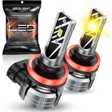 2-SEALIGHT® F1A H11/H16/H8/H9 LED Fog Light Bulbs 3000K Yellow 30W 10000LM IP68