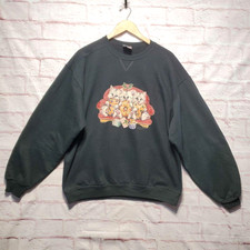 VTG Jerzees Premium Fit Cats Sweatshirt Kitten Cookie Graphic Kayomi Large Y2K