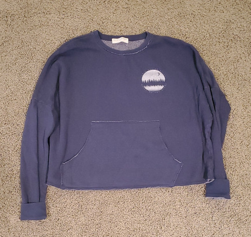 Project Social T x Urban Outfitters Blue Graphic Crewneck Fleece Sweatshirt L