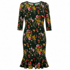 Whimsigoth Fairycore Floral Lace Midi Dress Women Medium Romantic Cottagecore