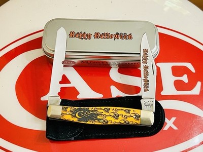 CASE XX HAPPY HALLOWEEN PERSIMMON ORANGE BONE MOOSE POCKET KNIFE