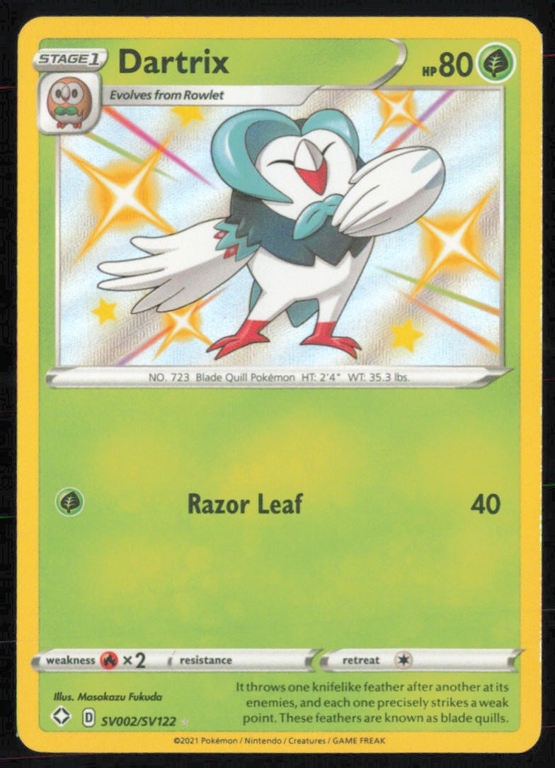 Dartrix Shining Fates: Shiny Vault #SV002/SV122 Shiny Holo Rare